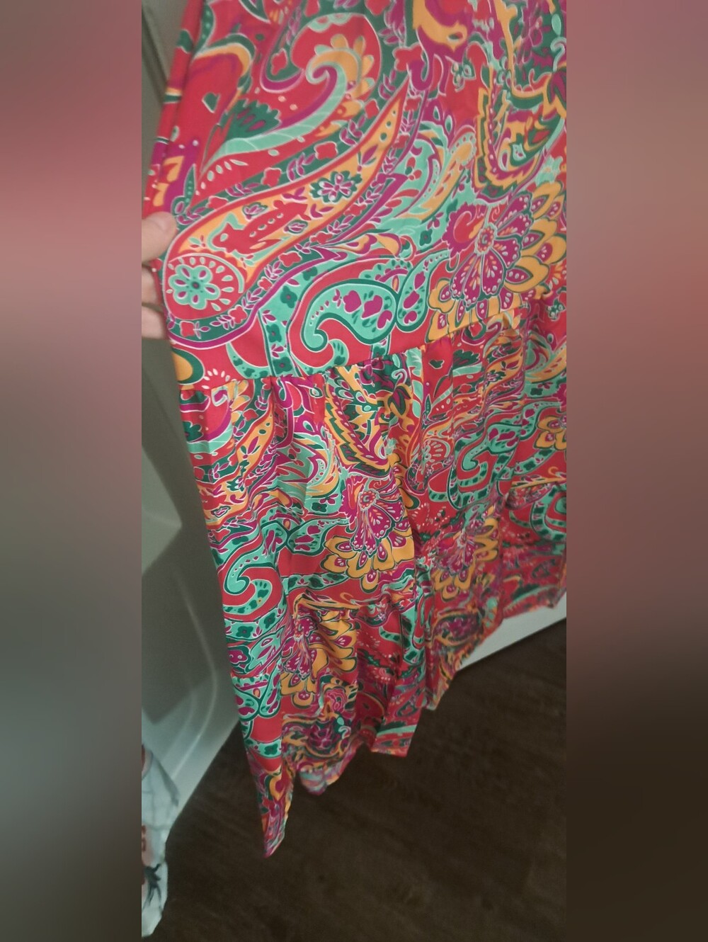 Brand New Boho Paisley Halter Maxi Dress Approx. XL Size 14 Lightweight New - Picture 5 of 13